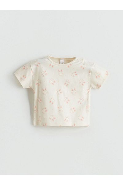 LC Waikiki Crew Neck Printed Baby Girl T-Shirt and Shorts Pack of 2
