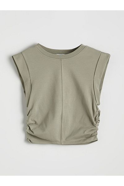 LC Waikiki Crew Neck Gathered Crop