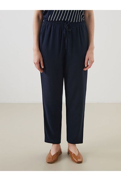 LC Waikiki New Season Women's Linen Blend Trousers with Elastic Waist - S5Mk38Z8