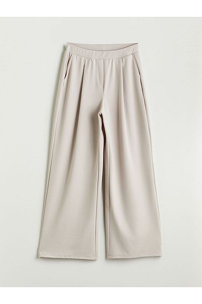 LC Waikiki New Season Elastic Waist Wide Leg Women's Pleated Trousers - S5H353Z8