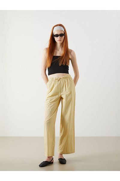 LC Waikiki Elastic Waist Striped Women's Trousers