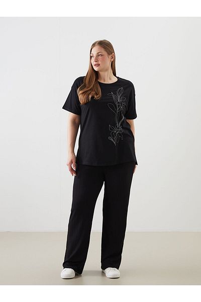 LC Waikiki Elastic Waist Textured Women's Trousers