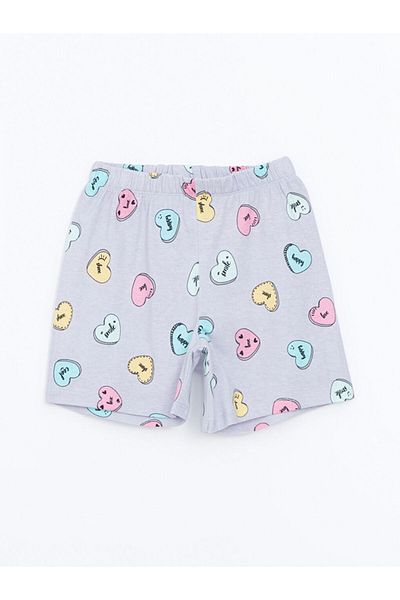 LC Waikiki New Season Printed Girls' Shorts with Elastic Waist - S5Cd77Z1