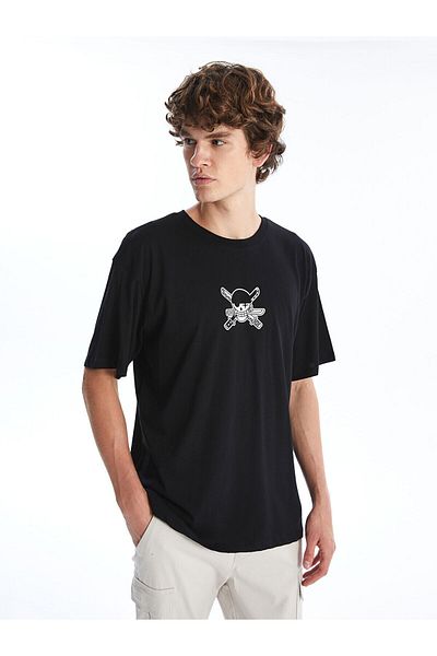 LC Waikiki Crew Neck Short Sleeve One Piece Printed Combed Cotton Men's T-Shirt