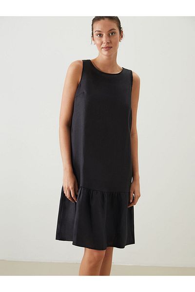 LC Waikiki Crew Neck Linen Dress