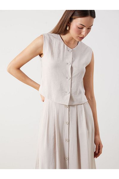 LC Waikiki Crew Neck Textured Women's Vest