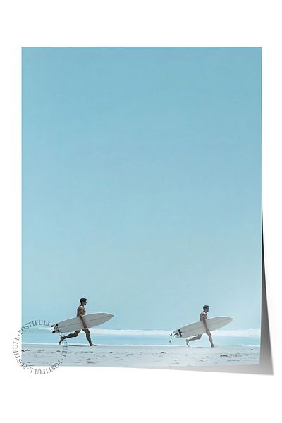 Postifull Frameless Wall Poster, Let's Surf, Photo, Blue Color Poster, 2025 Summer Selection, No:109654