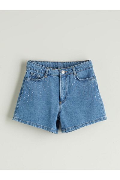 LC Waikiki New Season Stone Girls Jean Shorts - S5Pt08Z4