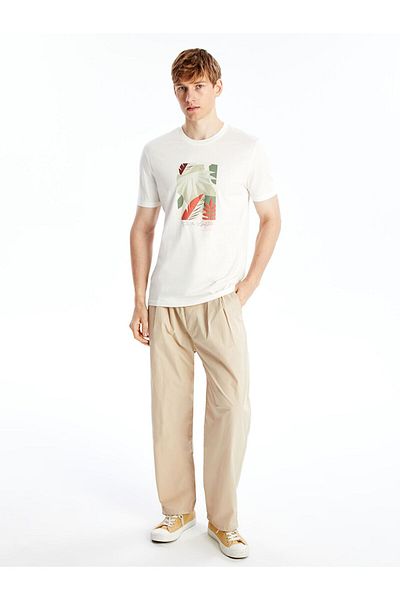 LC Waikiki Crew Neck Short Sleeve Printed Combed Cotton Men's T-Shirt