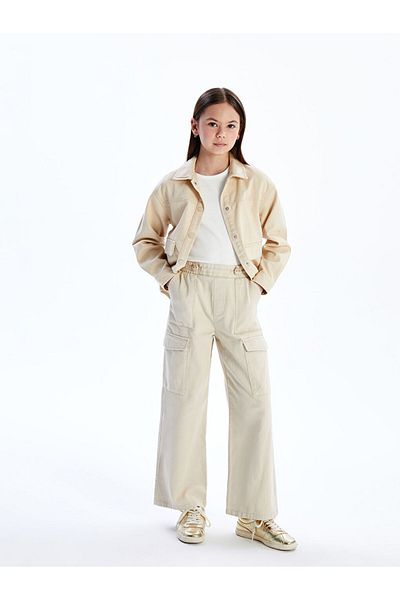 LC Waikiki Girls' Cargo Pants with Elastic Waist