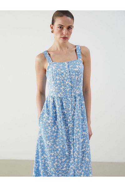 LC Waikiki Rochie florală cu guler pătrat de sezon nou - S5M318Z8
