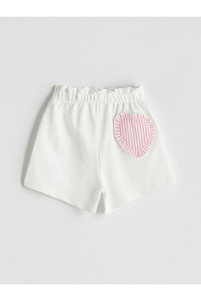 LC Waikiki Ecru Girl's Shorts with Elastic Waist