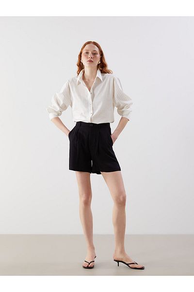 LC Waikiki Standard Fit Linen Blend Women's Shorts