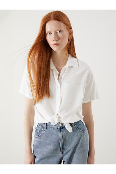 LC Waikiki Lcw Linen Blend Women's Shirt Fast Fashion