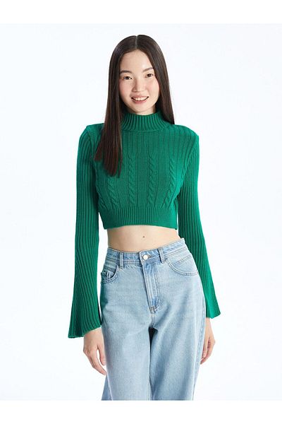 LC Waikiki Green Openwork Women's Sweater Bgt03