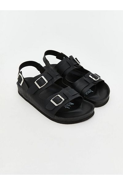 LC Waikiki Lcw Steps Black Leather Look Men's Sandals