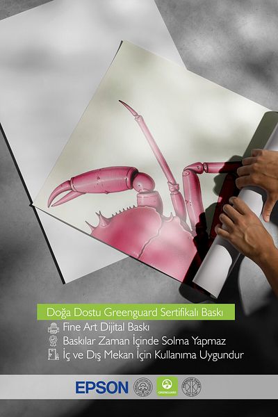 Postifull Frameless Wall Poster, Pink Crab, Illustration, Pink Color Poster, 2025 Summer Selection, No:109721
