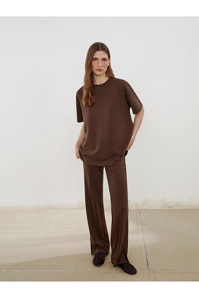 LC Waikiki Modal Blended Embroidered Oversize Women's T-Shirt