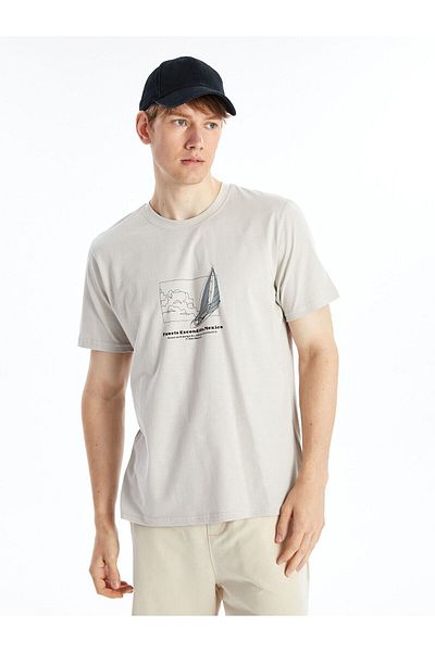 LC Waikiki Crew Neck Short Sleeve Printed Combed Cotton Men's T-Shirt