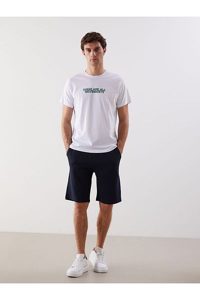 LC Waikiki New Season Crew Neck Κοντό μανίκι εμπριμέ χτενισμένο βαμβακερό ανδρικό Tisort - S5KR67Z8
