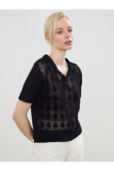 LC Waikiki Polo Neck Openwork Women's Knitwear Sweater