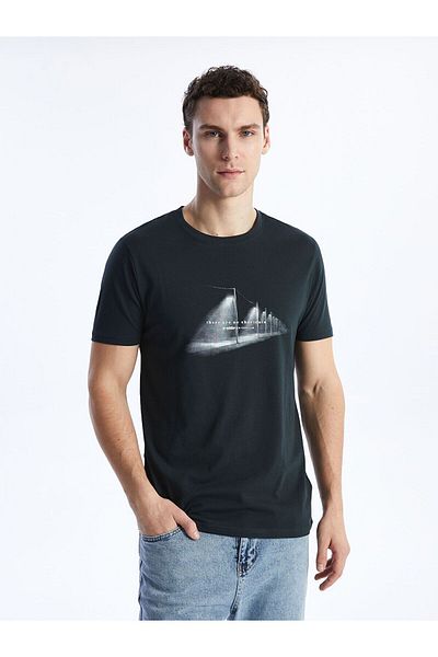 LC Waikiki Crew Neck Short Sleeve Printed Combed Cotton Men's T-Shirt