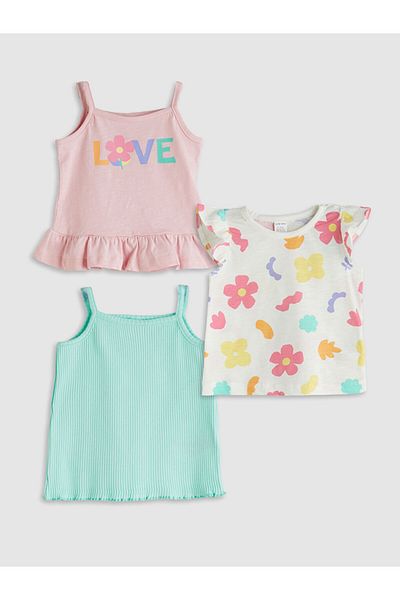 LC Waikiki Pink Floral Girl's Blouse 3-Piece