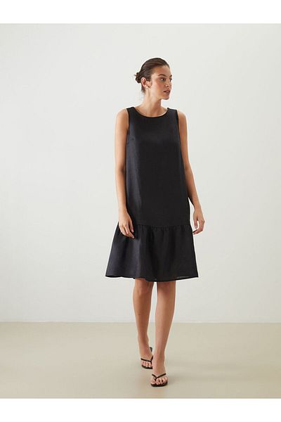 LC Waikiki Crew Neck Linen Dress
