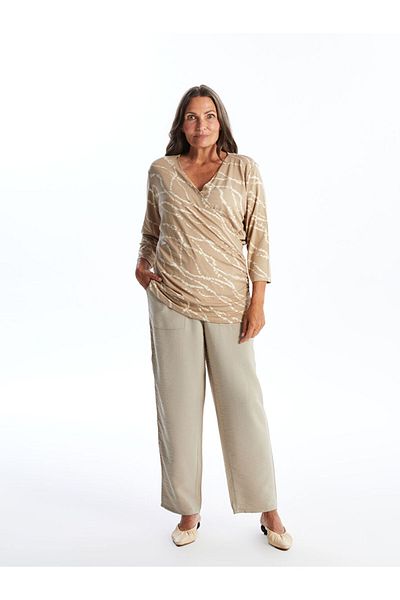 LC Waikiki Double Breasted Collar Patterned Women's Blouse