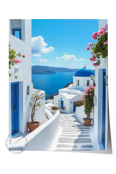 Postifull Frameless Wall Poster, Landscape, Photo, Blue Color Poster, Summer Selection of 2025, No:109567