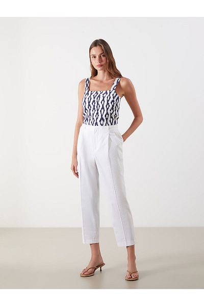 LC Waikiki Square Collar Patterned Strap Crop