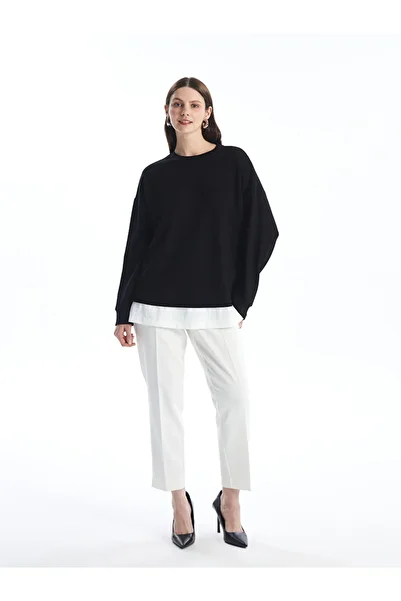 LC Waikiki Crew Neck Plain Oversize Women's Sweatshirt