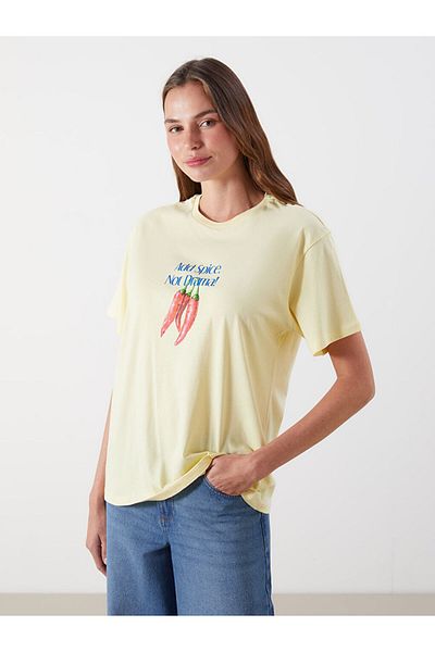 LC Waikiki Sari Crew Neck Printed Women's T-Shirt