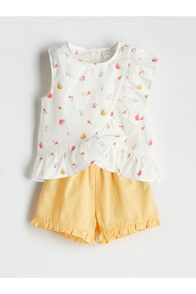 LC Waikiki Floral Girl's Blouse and Shorts 2 Pcs