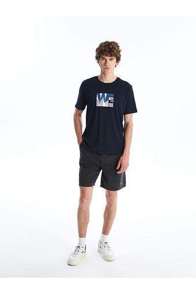 LC Waikiki Crew Neck Short Sleeve Printed Combed Cotton Men's T-Shirt
