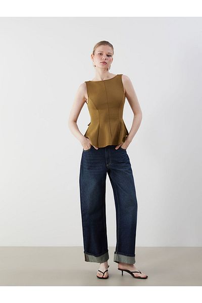 LC Waikiki New Season Boat Neck Peplum Μπλούζα - S5OR45Z8