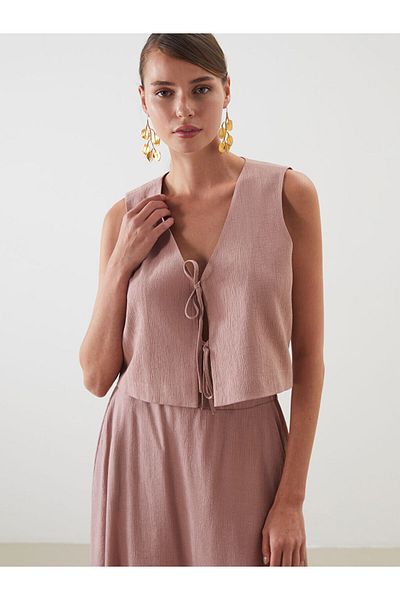 LC Waikiki V-Neck Textured Women's Classic Vest