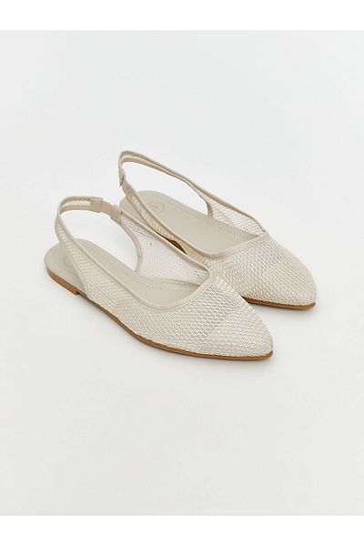 LC Waikiki Дамски балерини с остър връх LCW STEPS, бежови