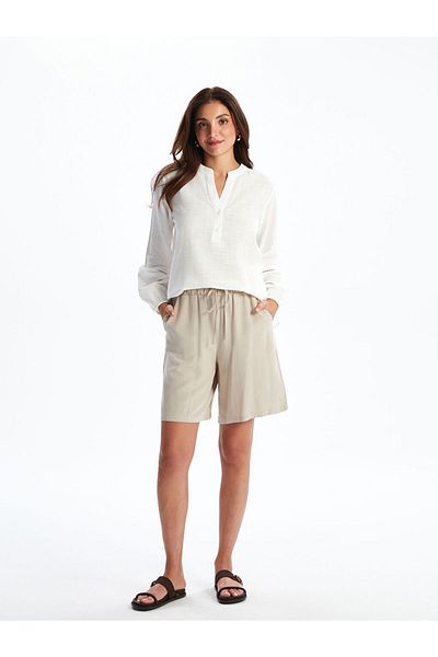 LC Waikiki Oversized Blouse with High Collar