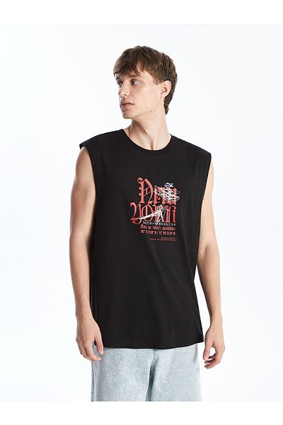 LC Waikiki Crew Neck Printed Men's Sleeveless T-Shirt