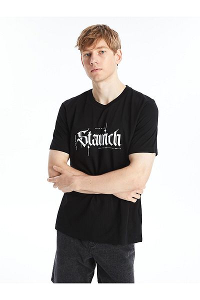 LC Waikiki Crew Neck Short Sleeve Printed Combed Cotton Men's T-Shirt