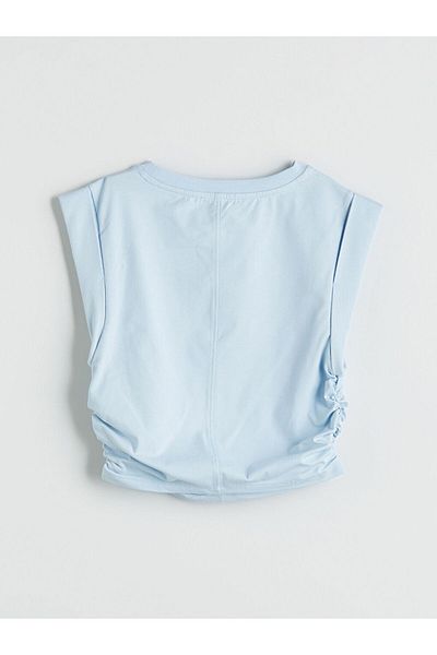 LC Waikiki Crew Neck Gathered Crop