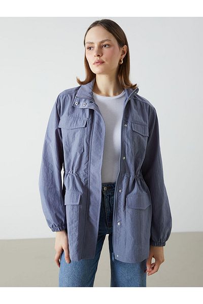 LC Waikiki Women's Raincoat with Stand Collar