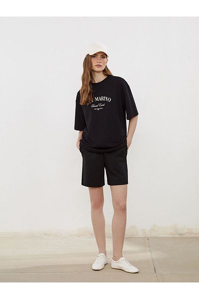LC Waikiki Black Elastic Waist Women's Shorts