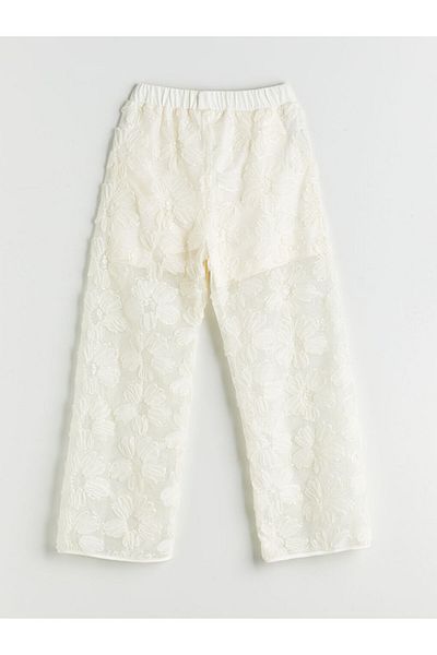 LC Waikiki Elastic Waist Floral Girls Trousers