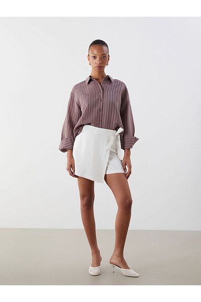 LC Waikiki Striped Oversize Women's Shirt