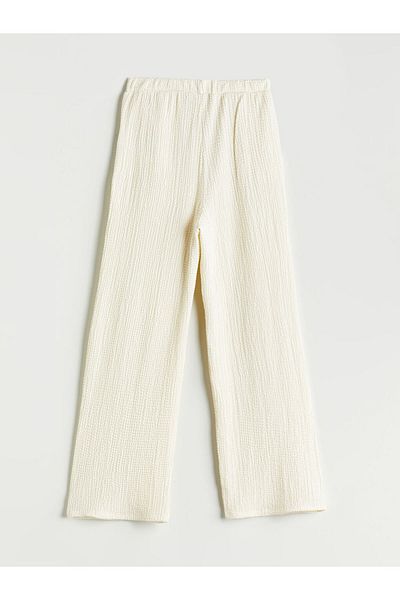LC Waikiki Beige Girl's Pants with Elastic Waist