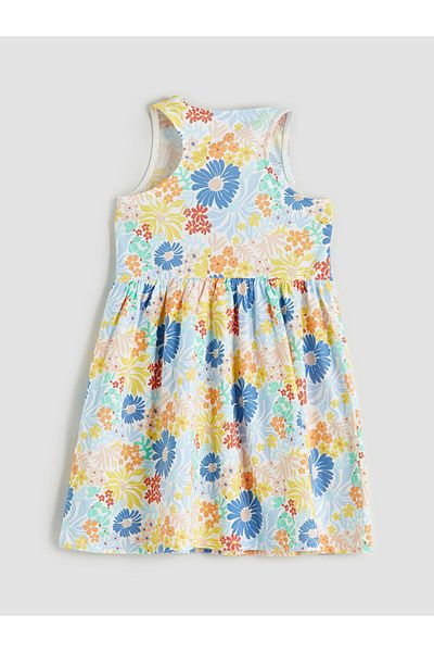 LC Waikiki White Crew Neck Striped Girl's Dress