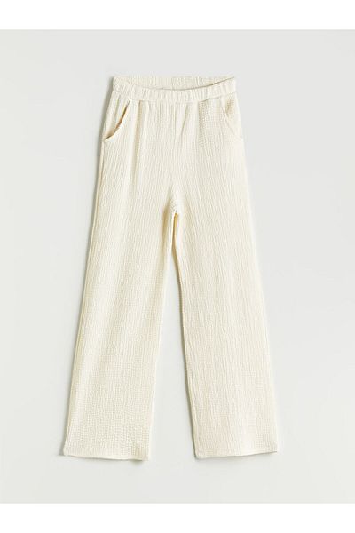LC Waikiki Beige Girl's Pants with Elastic Waist