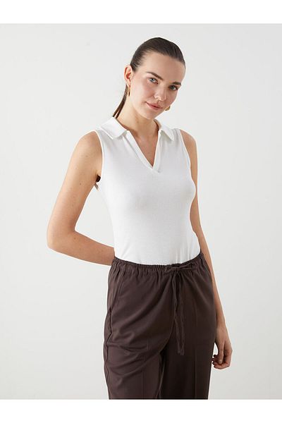 LC Waikiki Black Polo Neck Women's Tank Top